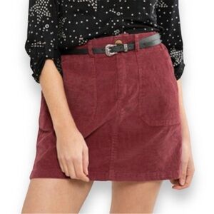 American Eagle Maroon/Red Corduroy‎ Mini Skirt Y2K Size 10